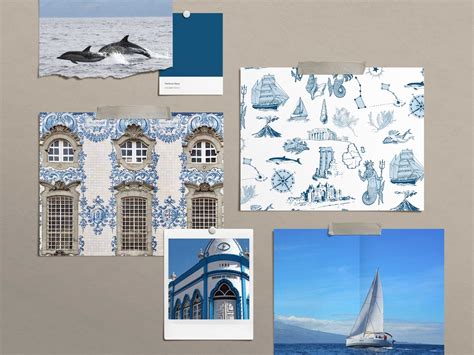 Atlantis Toile De Jouy Print Mood Board By Hughes Studio On Dribbble