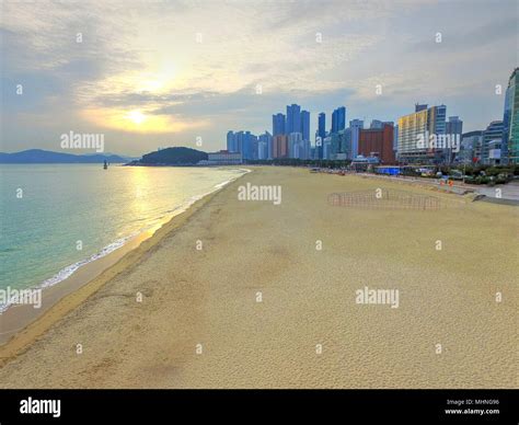 Cityscape of winter Haeundae Beach, Busan , South Korea,Asia when Nov ...