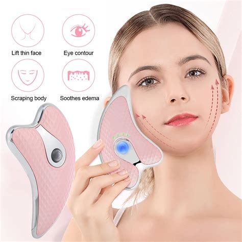 Ems Gua Sha Scraping Facial Massager Led Light Microcurrent Skin