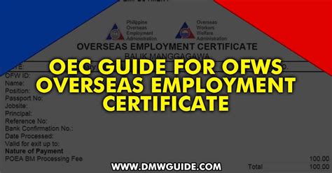 OEC Guide: Process Overseas Employment Certificate for OFW Balik Manggagawa | DMW Guide