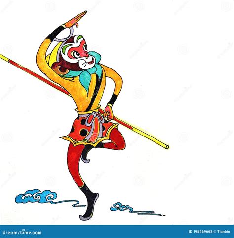 Hand Draw Illustration Of Monkey King Su Wu Kong Stock Illustration