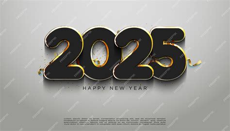 Premium Vector New Year Celebration 2025 With Elegant Black Numbers