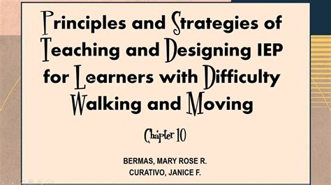 Principles And Strategies Of Teaching And Designing IEP For Learners