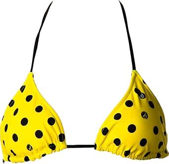 Amazon Volcom Dada Dot Reversible Triangle Bikini Top Women S Yellow M Clothing Shoes