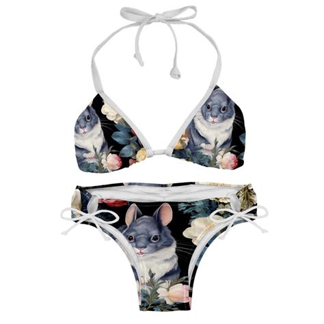 Cat Swimsuit Bikini Set Detachable Sponge Adjustable Strap Two Pack