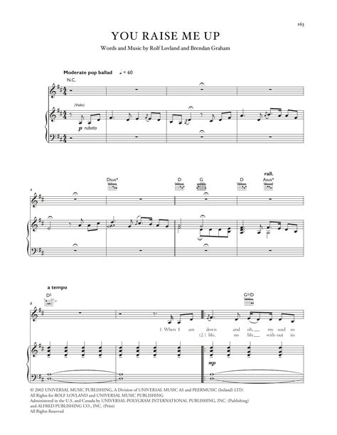 You Raise Me Up By Celtic Woman Sheet Music For Piano Vocal Guitar