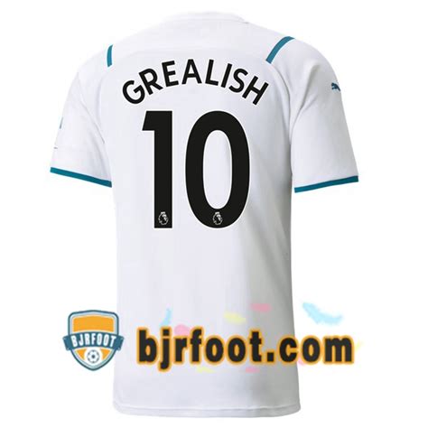 Maillot De Foot Manchester City Grealish 10 Exterieur Blanc 2021 2022