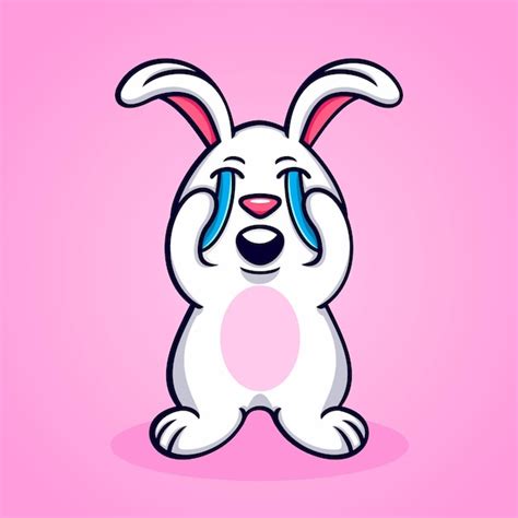 Premium Vector | Cartoon rabbit crying fun funny cute cool