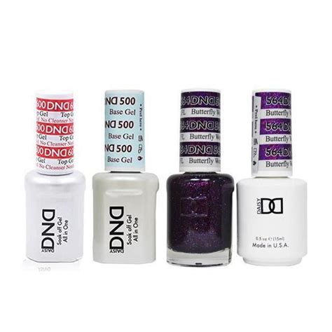 DND Daisy Nail Design Gel Polish 4ct Combo Base No Cleanse Top Coat