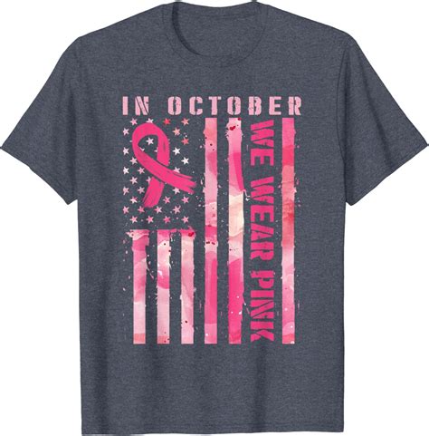 In Oct We Wear Pink Camo Breast Cancer Awareness Month T Shirt