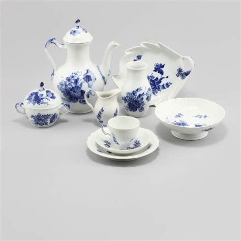 Kaffeservis Delar Porslin Bl Blomster Royal Copenhagen