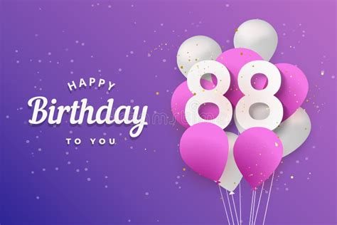 Happy 88th Birthday Balloons Greeting Card Background. Stock Vector ...