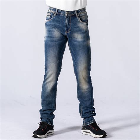 Custom European Style Hip Pop Vintage Blue Monkey Washed Spray Straight