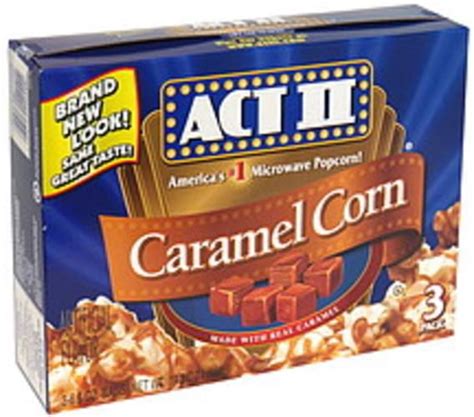 Act II Caramel Corn Microwave Popcorn - 3 ea, Nutrition Information | Innit