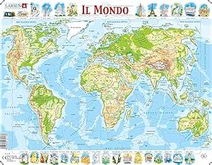 Larsen K4 La Mappa Fisica Del Mondo Edizione Italiano Puzzle