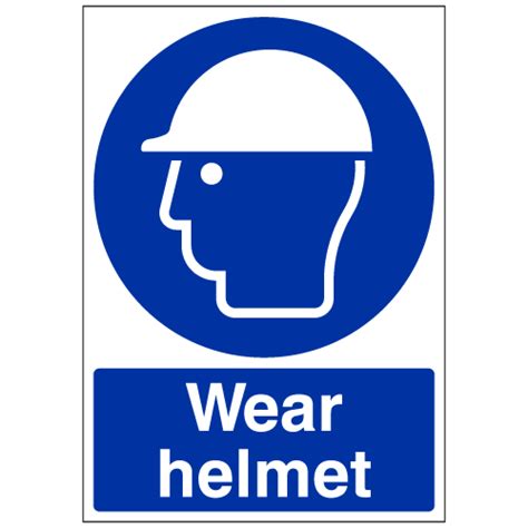 Wear A Safety Helmet Sign Royalty Free Vector Image