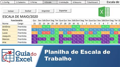 Escala De Trabalho Excel Images And Photos Finder