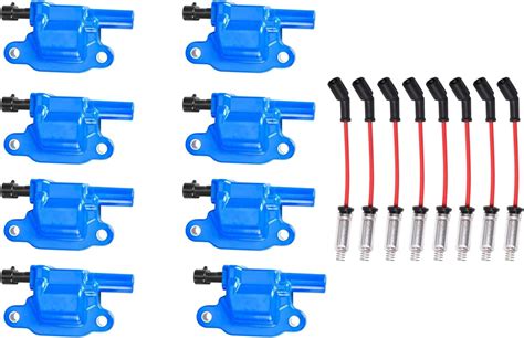 Amazon Ena Set Of Of Blue Square Ignition Coil Pack And Wire Set