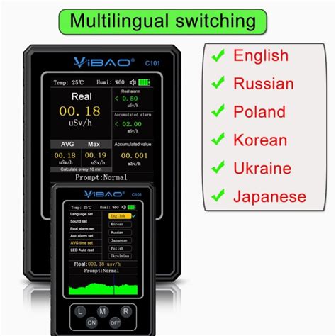 Nuclear Radiation Detector Color Display Screen Geiger Counter Personal