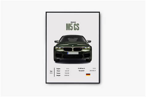 BMW M5 CS Poster BMW F90 Supercar Wall Art Car Poster For Inspire