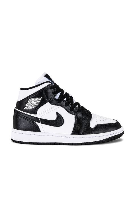 Jordan Air Jordan 1 Mid Sneaker in White & Black | REVOLVE