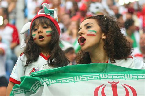 Female Fans Of Iran Show Their Support During The 2018 Fifa World Cup