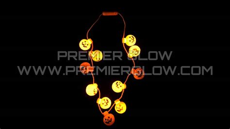 Flashing Pumpkin Necklace With Led Lights Youtube