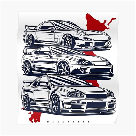 Jdm Crew Rx Skyline Gtr Supra Poster For Sale By Olegmarkaryan