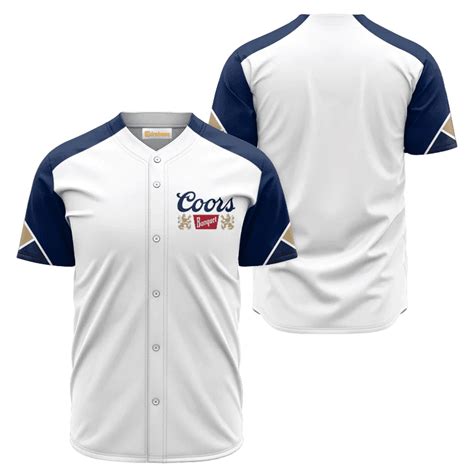 Coors Banquet White And Blue Baseball Jersey Shirt H2tee