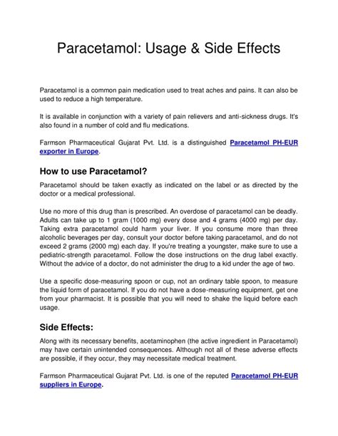 PPT - Paracetamol_ Usage & Side Effects PowerPoint Presentation, free download - ID:10807337