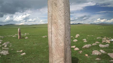 Inscription Of Obelisk Menhir From Old Ancient Times Stock