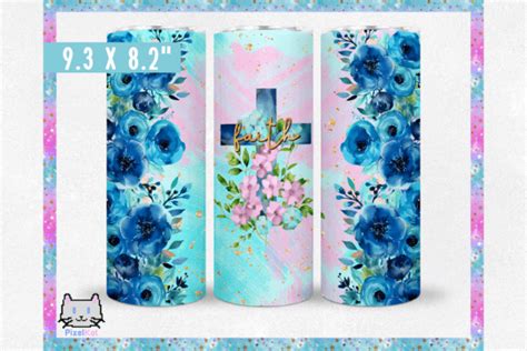 Floral Cross Tumbler Christian Tumbler Graphic By Pixelkat Creative