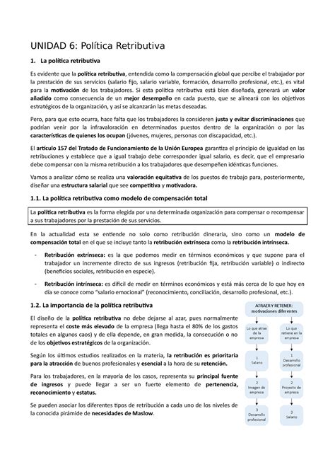 Unidad Pol Tica Retributiva Unidad Pol Tica Retributiva La