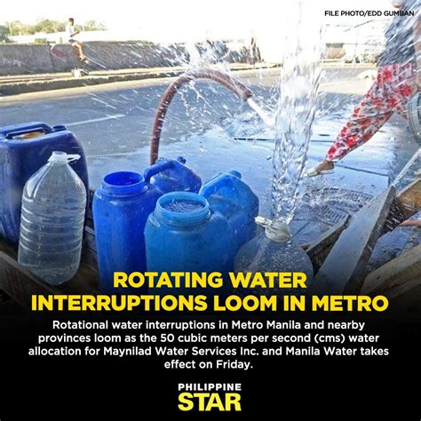 The Philippine Star On Twitter The 52 Cms Per Second Water Allocation