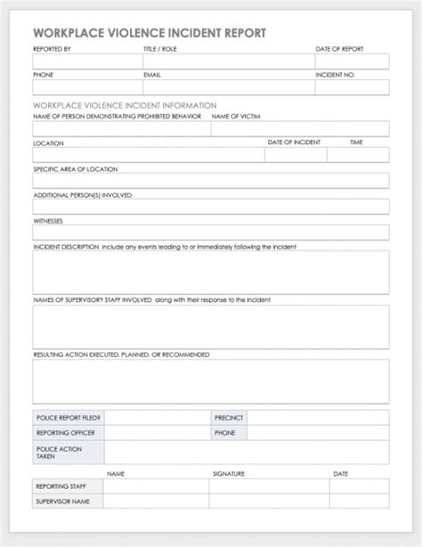 Free Workplace Accident Report Templates Smartsheet