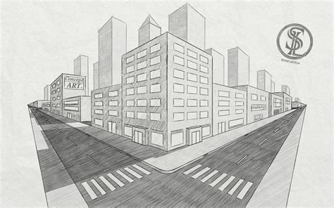 Perspective city drawing by ShaeLeitch on DeviantArt