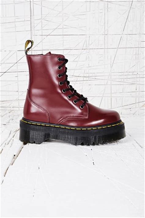 Dr Martens Jadon Platform Boots In Red In Red Lyst