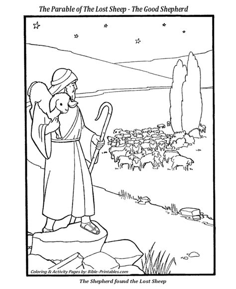 The Parable Of The Lost Sheep Coloring Pages The Parables Of Jesus