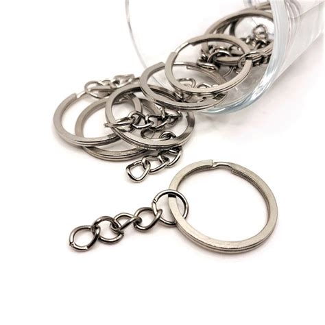 4 20 Or 50 Bulk Key Chain Rings Silver Starter Chain Base Split