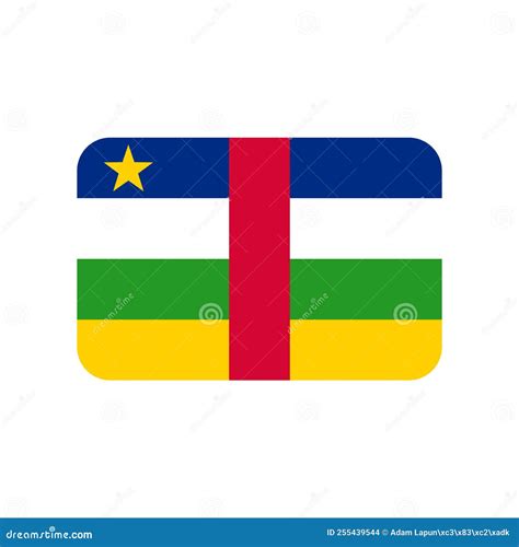 Bandera De La Rep Blica Centroafricana Sobre Fondo Blanco Ilustraci N