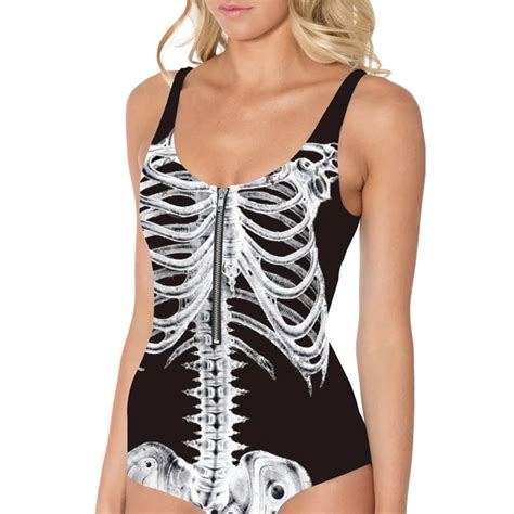 New Sexy Girl Summer Skull Bone Skeleton X Ray 3d Prints One Piece