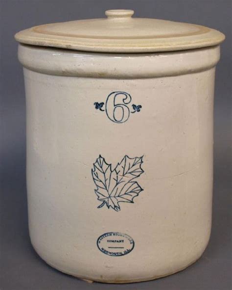 924 Western Stoneware Company 6 Gallon Lidded Crock Lot 924