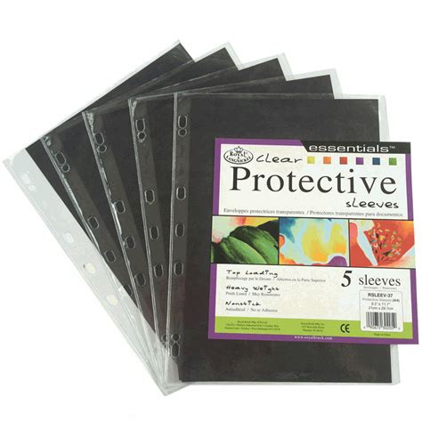 Royal Langnickel 5 Pack A3 Clear Protective Sleeves Art Supplies