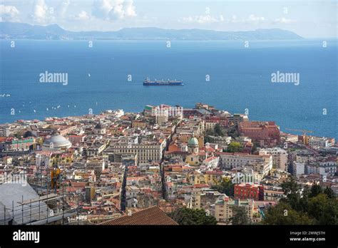 Naples Italy Naples Skyline Aerial View From Vomero Castel Santelmo