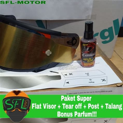 Jual Paket Flat Visor Tear Off Post Talang NHK RX9 GM RacePro