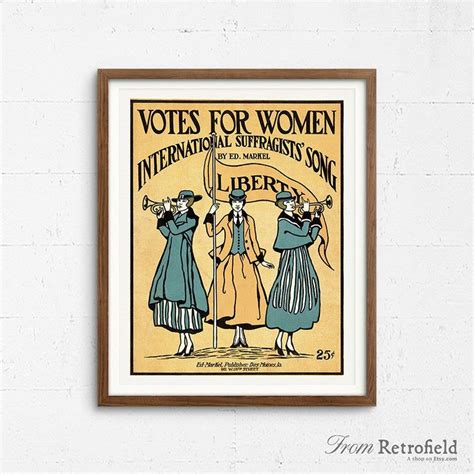 Votes For Women Poster Printable Suffragette Feminist Etsy Posters Printable Vintage