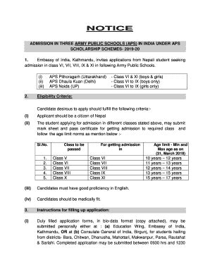 Fillable Online Applications For Admissions To Army Public Schools In