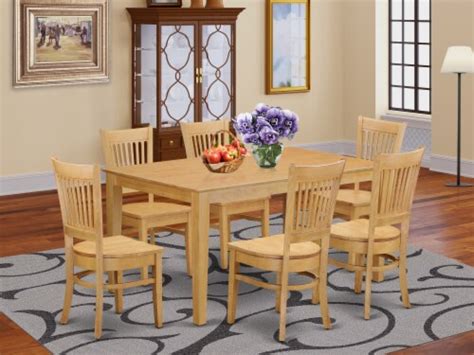 East West Furniture Capri Piece Traditional Wood Dining Set In Oak