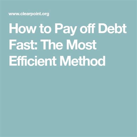 How to Pay off Debt Fast: The Most Efficient Method | Debt payoff ...