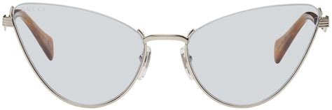 Gucci Silver Metal Cat Eye Sunglasses Shopstyle